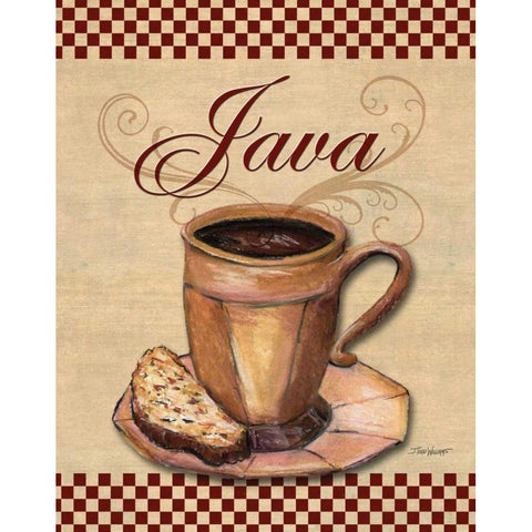 Cafe Java White Modern Wood Framed Art Print by Williams, Todd