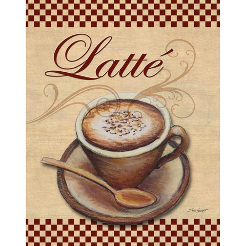 Cafe Latte White Modern Wood Framed Art Print by Williams, Todd