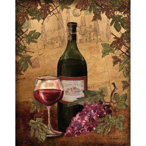 Red Wine Gold Ornate Wood Framed Art Print with Double Matting by Williams, Todd