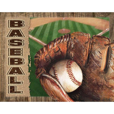 Baseball White Modern Wood Framed Art Print by Williams, Todd