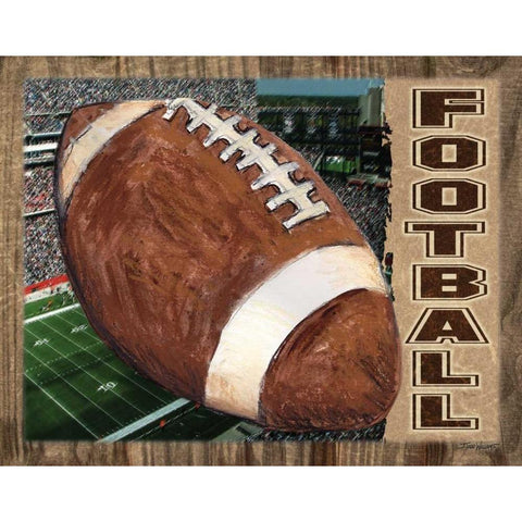 Football White Modern Wood Framed Art Print by Williams, Todd