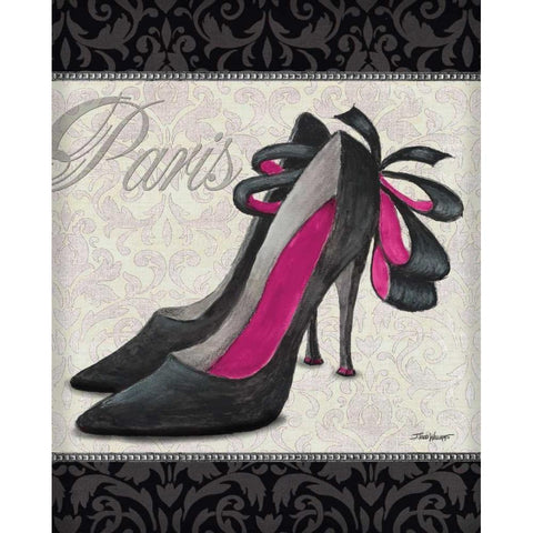 Pink Shoes II Black Modern Wood Framed Art Print with Double Matting by Williams, Todd