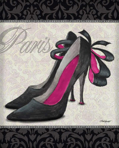 Pink Shoes II Black Ornate Wood Framed Art Print with Double Matting by Williams, Todd