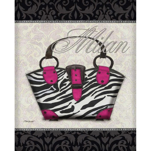 Pink Purse I Black Modern Wood Framed Art Print with Double Matting by Williams, Todd