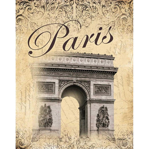 Paris II Black Modern Wood Framed Art Print with Double Matting by Williams, Todd