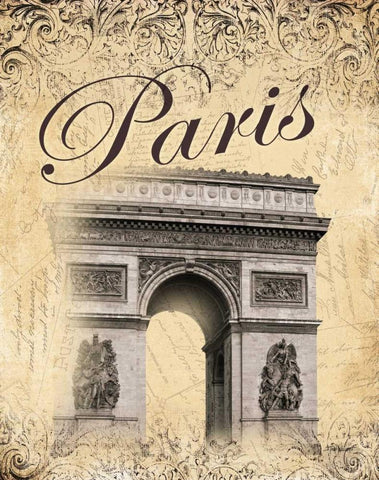 Paris II White Modern Wood Framed Art Print with Double Matting by Williams, Todd