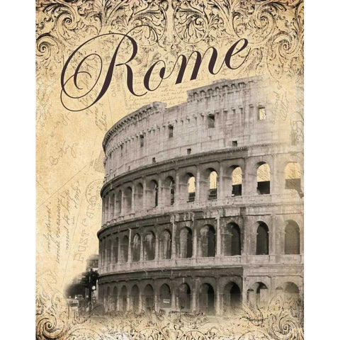 Rome Black Modern Wood Framed Art Print with Double Matting by Williams, Todd