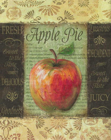 Apple Pie White Modern Wood Framed Art Print with Double Matting by Williams, Todd