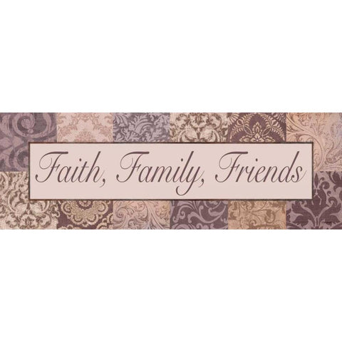 Faith - Family - Friends Black Modern Wood Framed Art Print with Double Matting by Williams, Todd