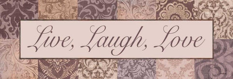 Live - Laugh - Love White Modern Wood Framed Art Print with Double Matting by Williams, Todd