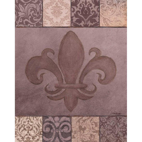 Fleur de Lis I Black Modern Wood Framed Art Print with Double Matting by Williams, Todd