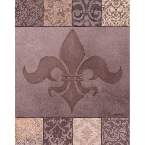 Fleur de Lis II Black Modern Wood Framed Art Print with Double Matting by Williams, Todd