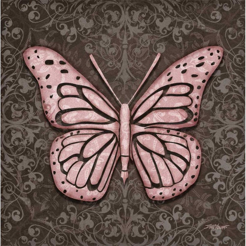 Pink Butterfly IV White Modern Wood Framed Art Print by Williams, Todd