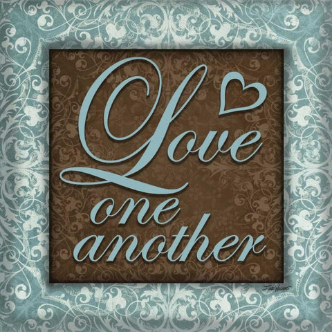 Love One Another Black Ornate Wood Framed Art Print with Double Matting by Williams, Todd