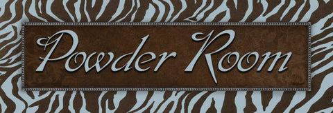 Powder Room White Modern Wood Framed Art Print with Double Matting by Williams, Todd