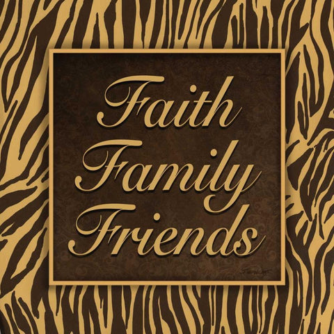 Faith - Family - Friends II Black Ornate Wood Framed Art Print with Double Matting by Williams, Todd