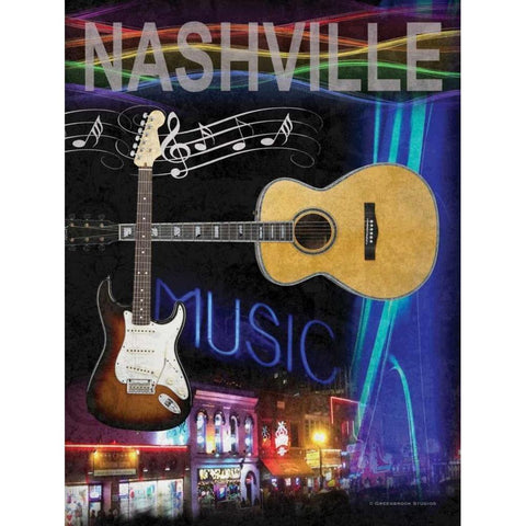 Nashville White Modern Wood Framed Art Print by Williams, Todd