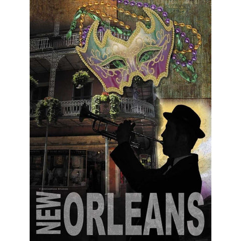 New Orleans Gold Ornate Wood Framed Art Print with Double Matting by Williams, Todd