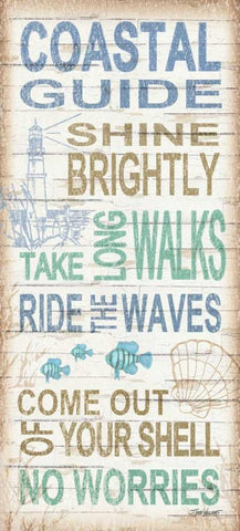 Coastal Guide Black Ornate Wood Framed Art Print with Double Matting by Williams, Todd