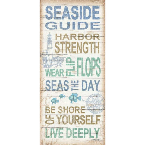 Seaside Guide Black Modern Wood Framed Art Print by Williams, Todd