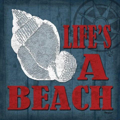 Lifes a Beach Black Ornate Wood Framed Art Print with Double Matting by Williams, Todd