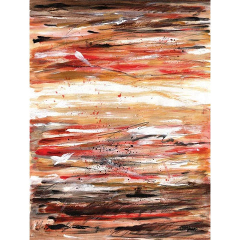 Spice Tones Align I Black Modern Wood Framed Art Print with Double Matting by Williams, Todd