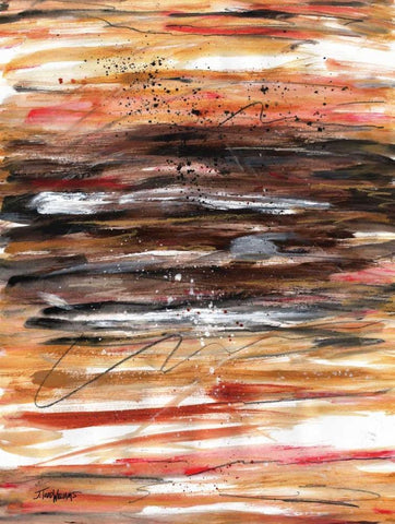 Spice Tones Align II Black Ornate Wood Framed Art Print with Double Matting by Williams, Todd