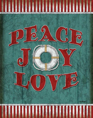 Peace Joy Love White Modern Wood Framed Art Print with Double Matting by Williams, Todd