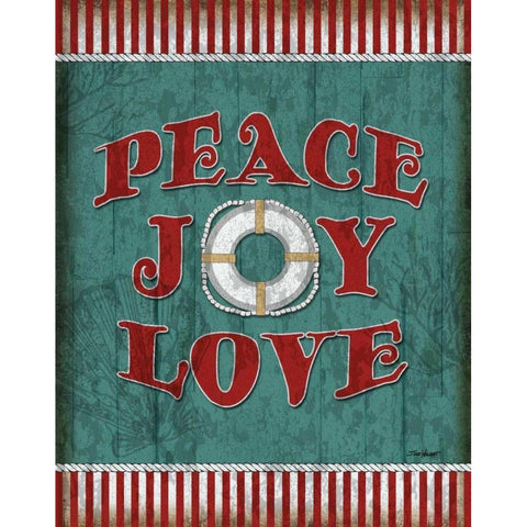 Peace Joy Love Gold Ornate Wood Framed Art Print with Double Matting by Williams, Todd