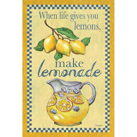 Make Lemonade White Modern Wood Framed Art Print by Williams, Todd