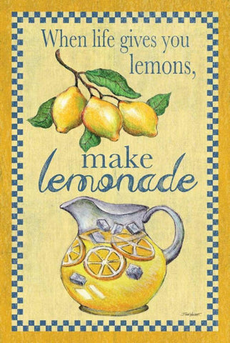 Make Lemonade White Modern Wood Framed Art Print with Double Matting by Williams, Todd