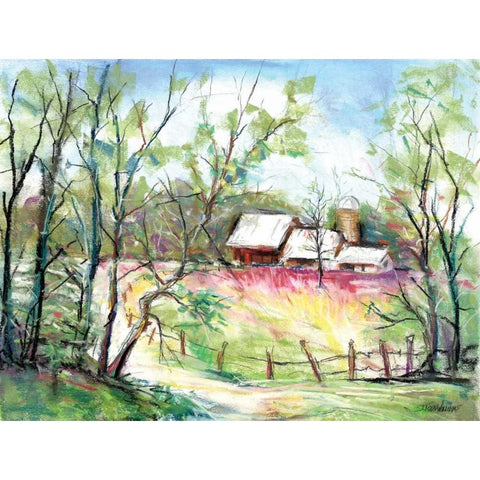 Spring Farm White Modern Wood Framed Art Print by Williams, Todd