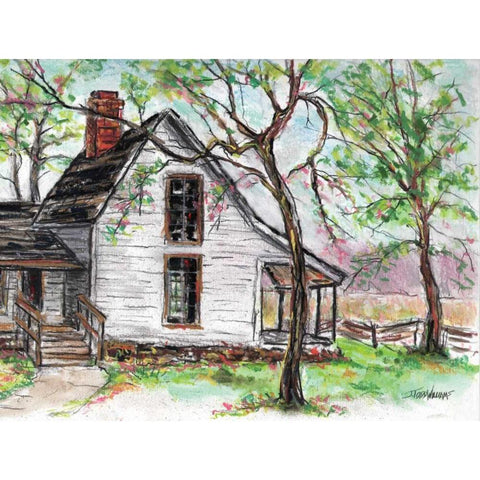 Spring Farmhouse White Modern Wood Framed Art Print by Williams, Todd