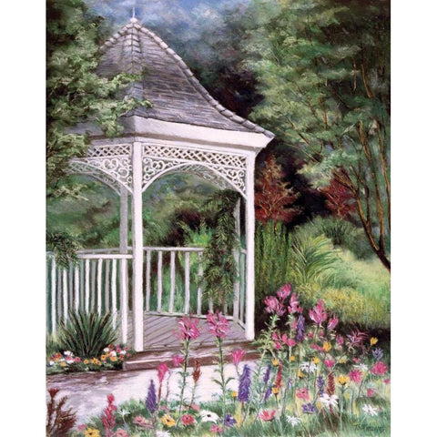 Garden Retreat I Black Modern Wood Framed Art Print with Double Matting by Williams, Todd