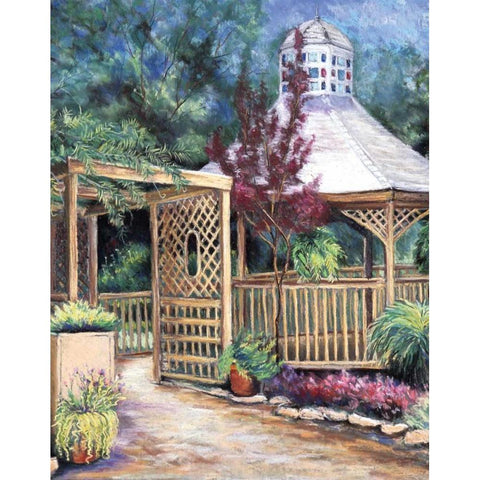 Garden Retreat II Black Modern Wood Framed Art Print with Double Matting by Williams, Todd