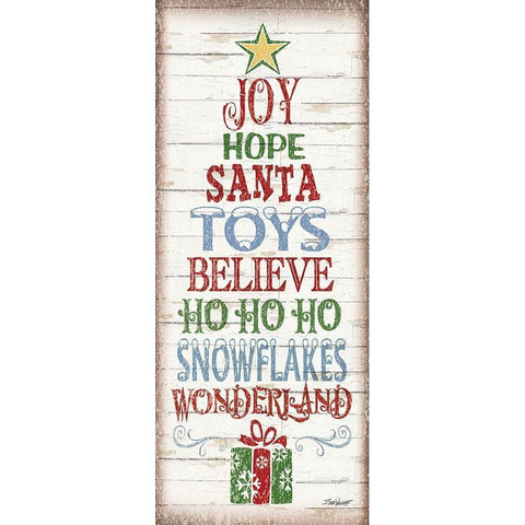 Christmas Tree Sign White Modern Wood Framed Art Print by Williams, Todd