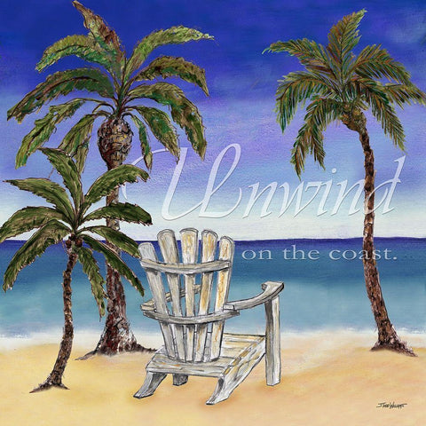 Unwind on the Coast Black Modern Wood Framed Art Print with Double Matting by Williams, Todd