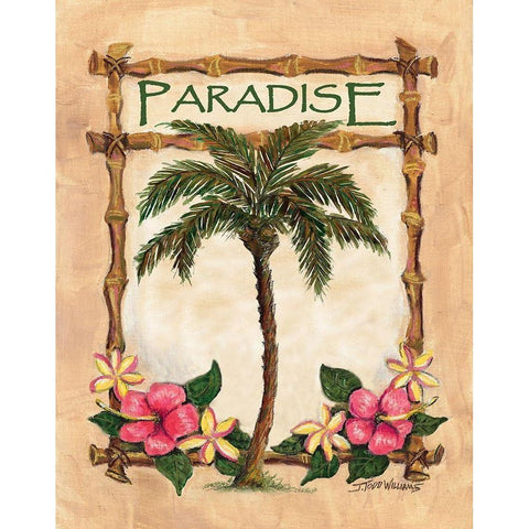 Paradise Palm White Modern Wood Framed Art Print by Williams, Todd