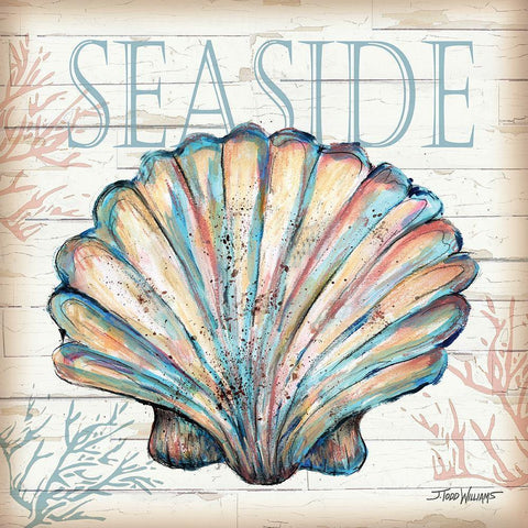 Seaside Shell Gold Ornate Wood Framed Art Print with Double Matting by Williams, Todd