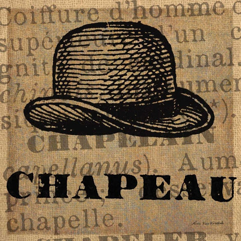 Chapeau Black Modern Wood Framed Art Print by Ven Vertloh, Lisa