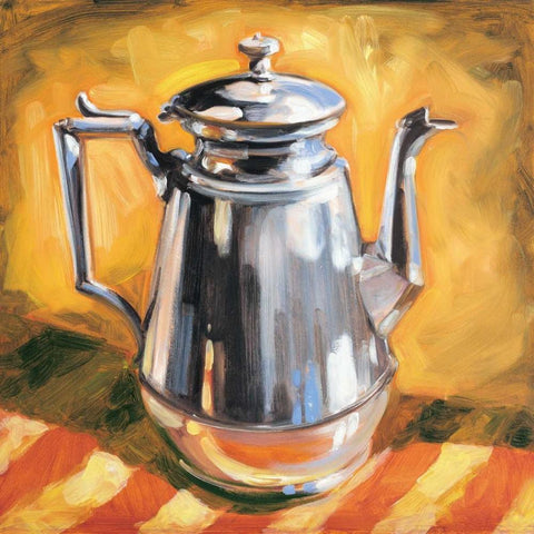 Tea Pot I Black Modern Wood Framed Art Print by Waldron, Sarah