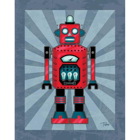 Robot II Gold Ornate Wood Framed Art Print with Double Matting by Woo, Teresa