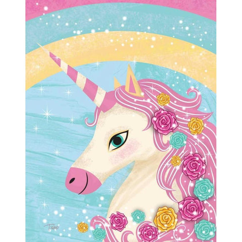 Unicorn II White Modern Wood Framed Art Print by Woo, Teresa