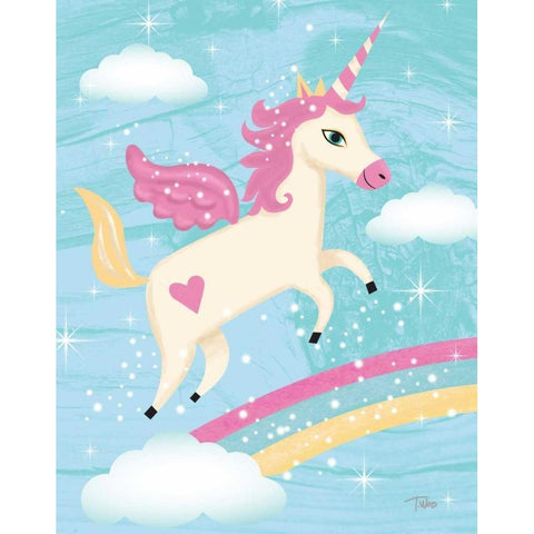 Unicorn IV Black Modern Wood Framed Art Print with Double Matting by Woo, Teresa