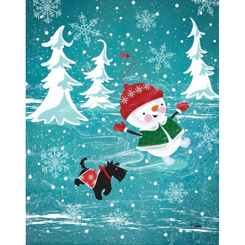 Frosty and Fab I White Modern Wood Framed Art Print by Woo, Teresa