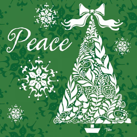 Peace Tree Black Modern Wood Framed Art Print by Woo, Teresa