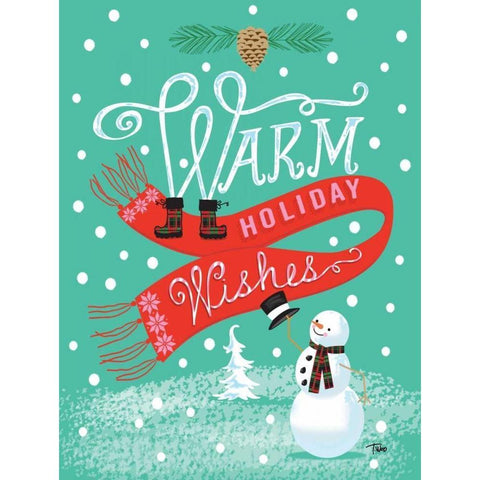 Warm Wishes White Modern Wood Framed Art Print by Woo, Teresa