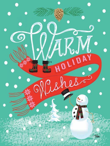 Warm Wishes White Modern Wood Framed Art Print with Double Matting by Woo, Teresa