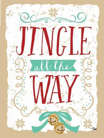 Jingle all the Way White Modern Wood Framed Art Print with Double Matting by Woo, Teresa