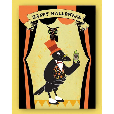 Dr. Crow I Black Modern Wood Framed Art Print with Double Matting by Woo, Teresa